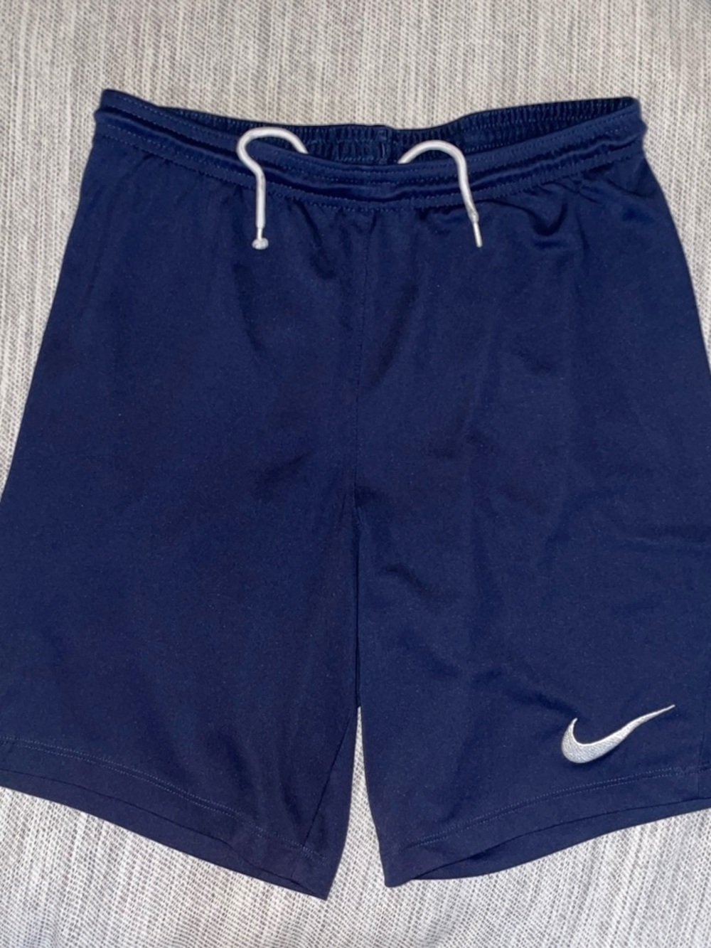 Nike Men’s Dark Blue Athletic Shorts with White Swoosh